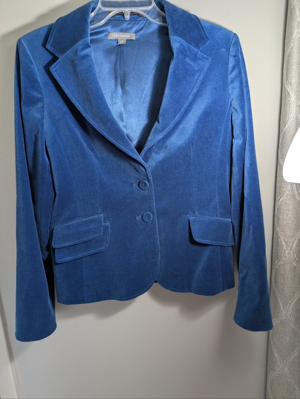 Ann Taylor Blue Velvet Blazer Jacket